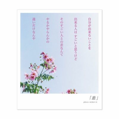 詩人きむ 言葉の花束ポストカード 「差」