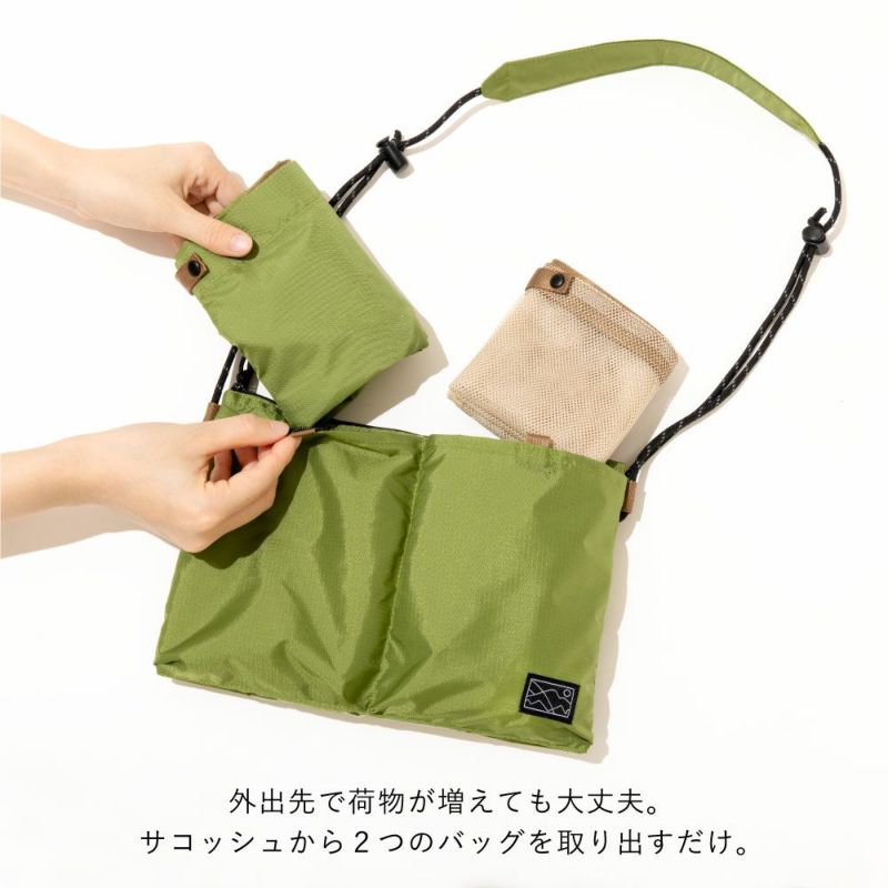 サコッシュ 3way ショルダーバッグ HYEY TRIO BAG レディース アウトドア 小さめ トリオバッグ htb