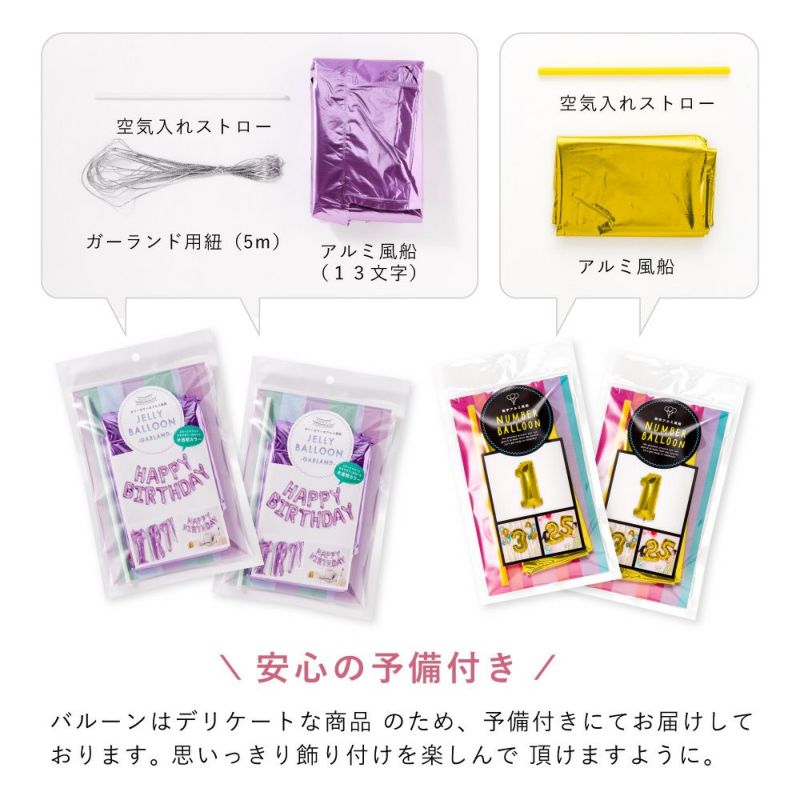 ジェリーバルーンガーランド＆ナンバーバルーンセット