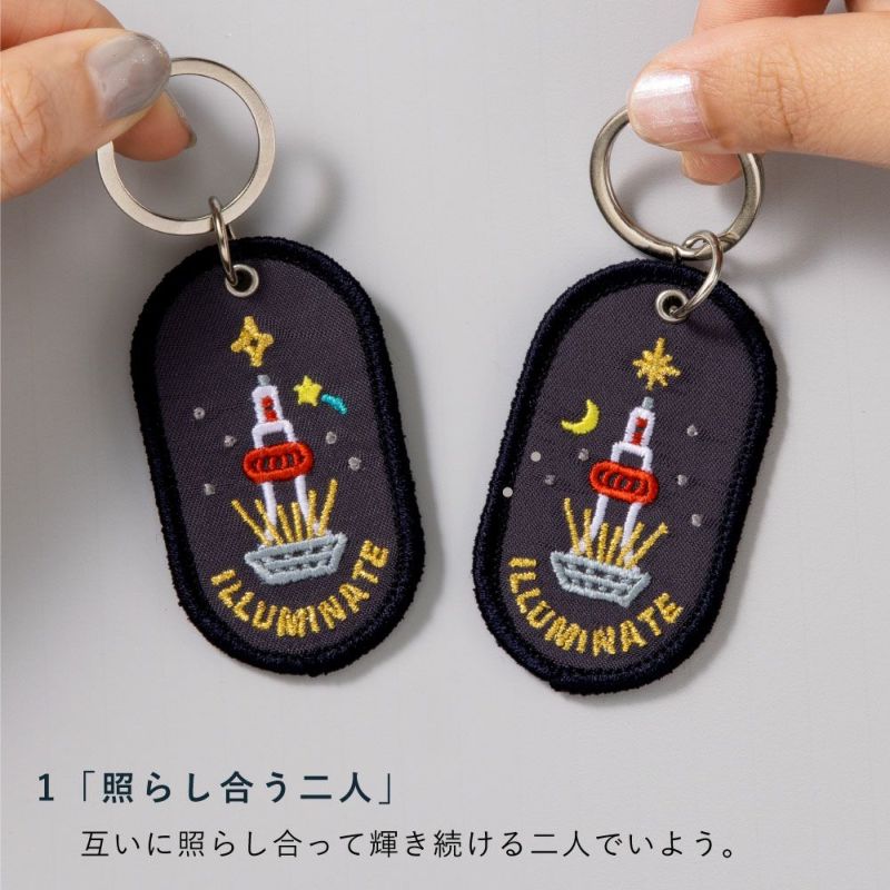 ペアキーホルダー 2/8b PAIR KEY RING KYOTO ver. 2個セット 京都柄 おしゃれ かわいい お揃い ご当地